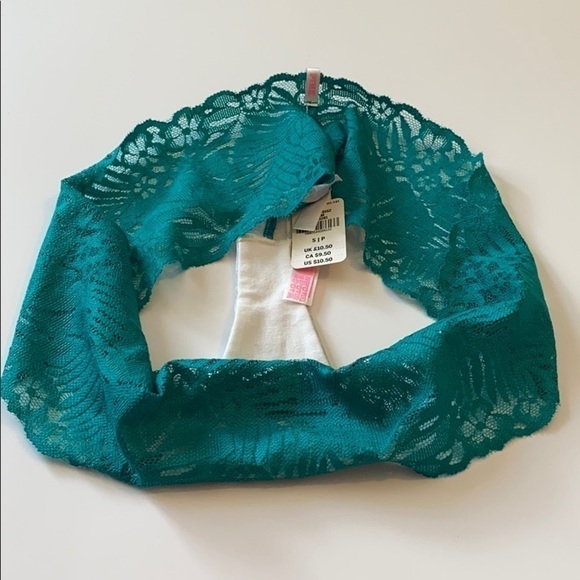 Small Extra low rise thong teal and grey lace Victoria’s Secret Pink - Picture 2 of 5